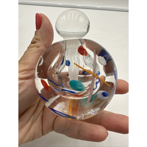 Unique Contemporary Abstract Art Glass Perfume Bottle, Hand-Made, Signed, 1996 - Picture 4 of 7